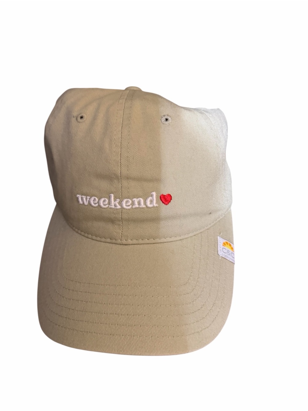 Weekend Embroidered Hat in Tan